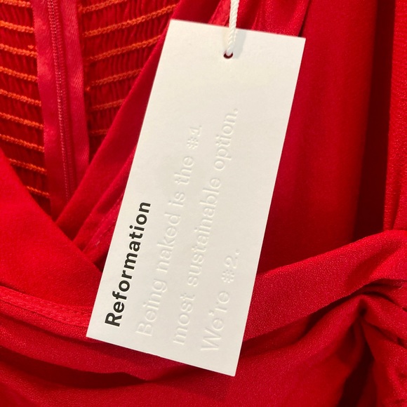 Reformation Loire Dress in Cherry Sz 4 NWT - Picture 8 of 9